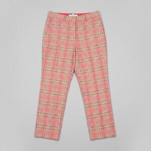 Boden Pink Plaid Kew Checked Trousers Size 6P